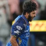 Shardul Thakur celebrates the wicket of Ajinkya Rahane. (AP)