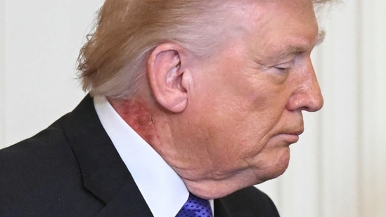 US President Donald Trump looks on during a Medal of Honor ceremony on March 2 for retired Army Command Sgt Major Terry P Richardson, who served in the Vietnam War, and two others. (AFP Photo)