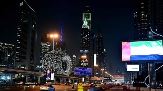 A view of down town Dubai on March 3, 2026. (AFP)
