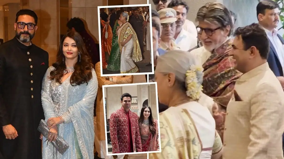 Watch: Amitabh Bachchan-Jaya Bachchan, Abhishek Bachchan-Aishwarya Rai Attend Arjun Tendulkar-Saaniya Chandok’s Wedding Ceremony