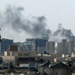 A plume of smoke rises over buildings in Doha, Qatar, on March 5 after an Iranian attack (AFP)