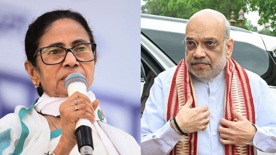 Bengal CM Mamata Banerjee criticised Amit Shah over the “charge sheet” he released against her government on Saturday. (PTI/ANI)