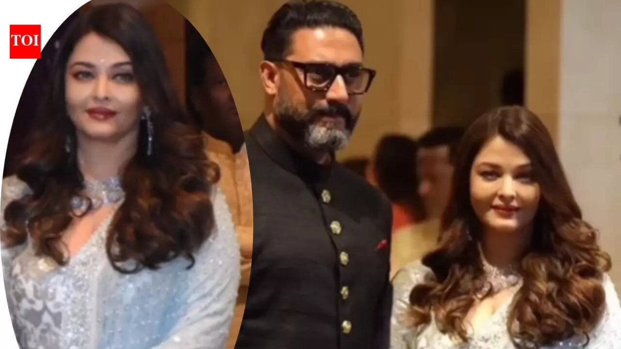 Netizens say 'perfectly co-ordinated couple' as Aishwarya Rai Bachchan stuns in a powder blue anarkali with Abhishek Bachchan | Hindi Movie News – The Times of India