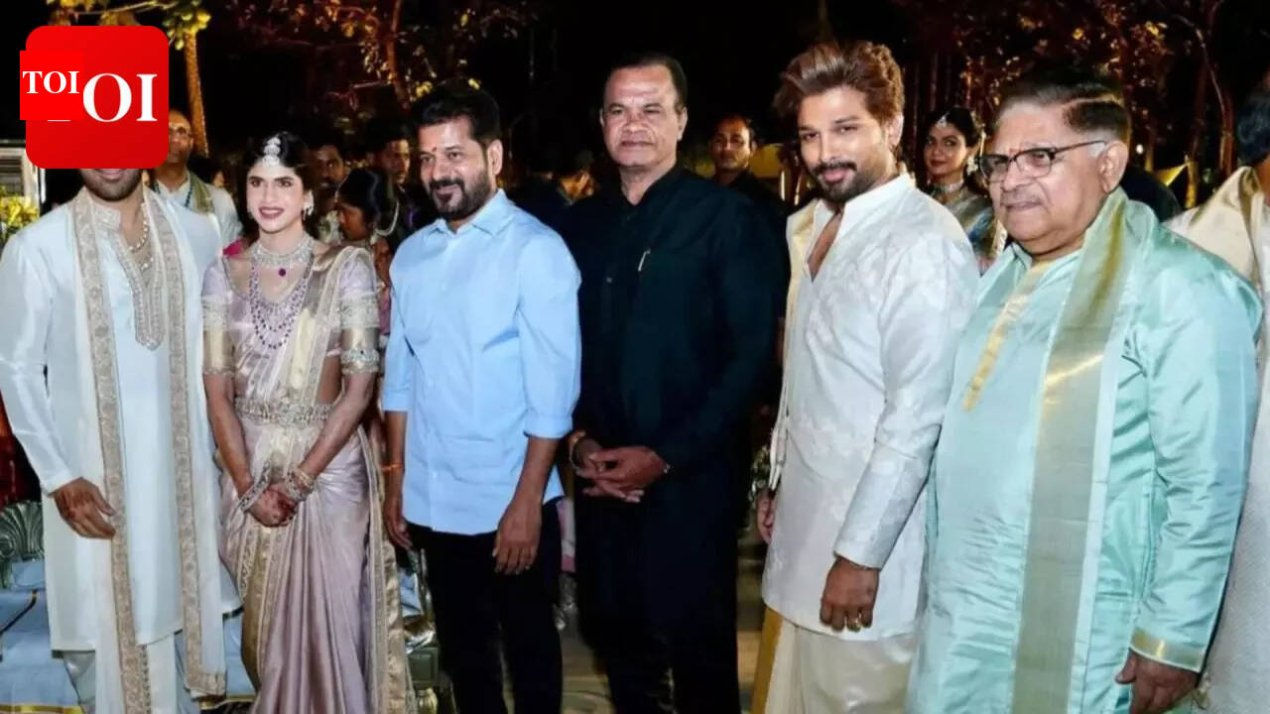 Allu Sirish marries Nayanika Reddy in Hyderabad; Telangana CM Revanth Reddy joins Allu&ndash;Konidela family in the first picture | Telugu Movie News – The Times of India