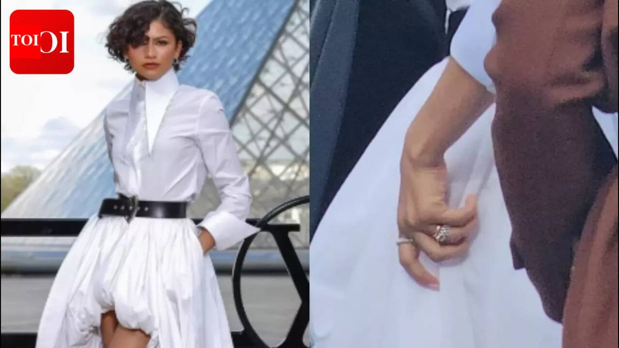 Zendaya embraces the bridal trend after secret wedding to Tom Holland; wedding ring steals all the attention during her fashion week appearance | – The Times of India