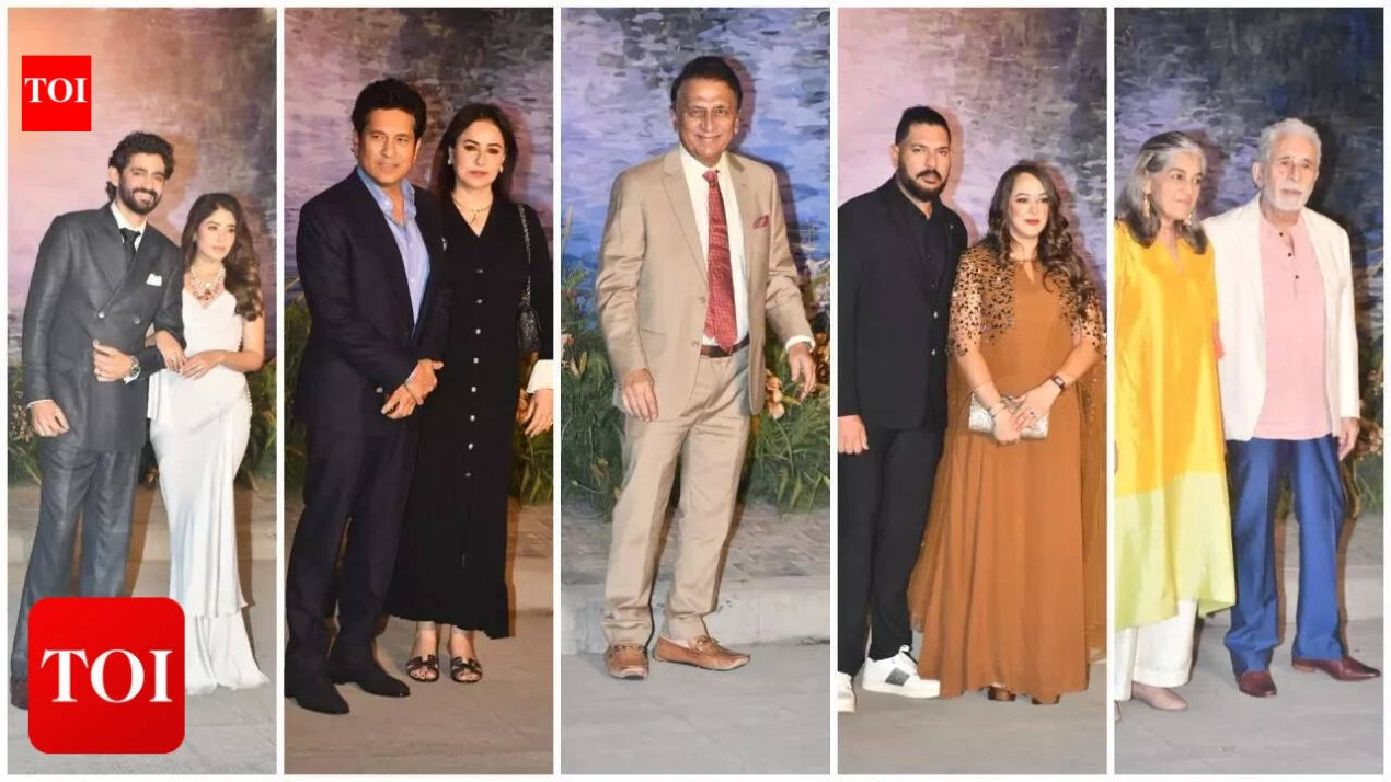 Sachin Tendulkar, Sunil Gavaskar, Yuvraj Singh, Naseeruddin Shah and others attend Gaurav Kapur–Kritika Kamra’s wedding reception | Hindi Movie News – The Times of India