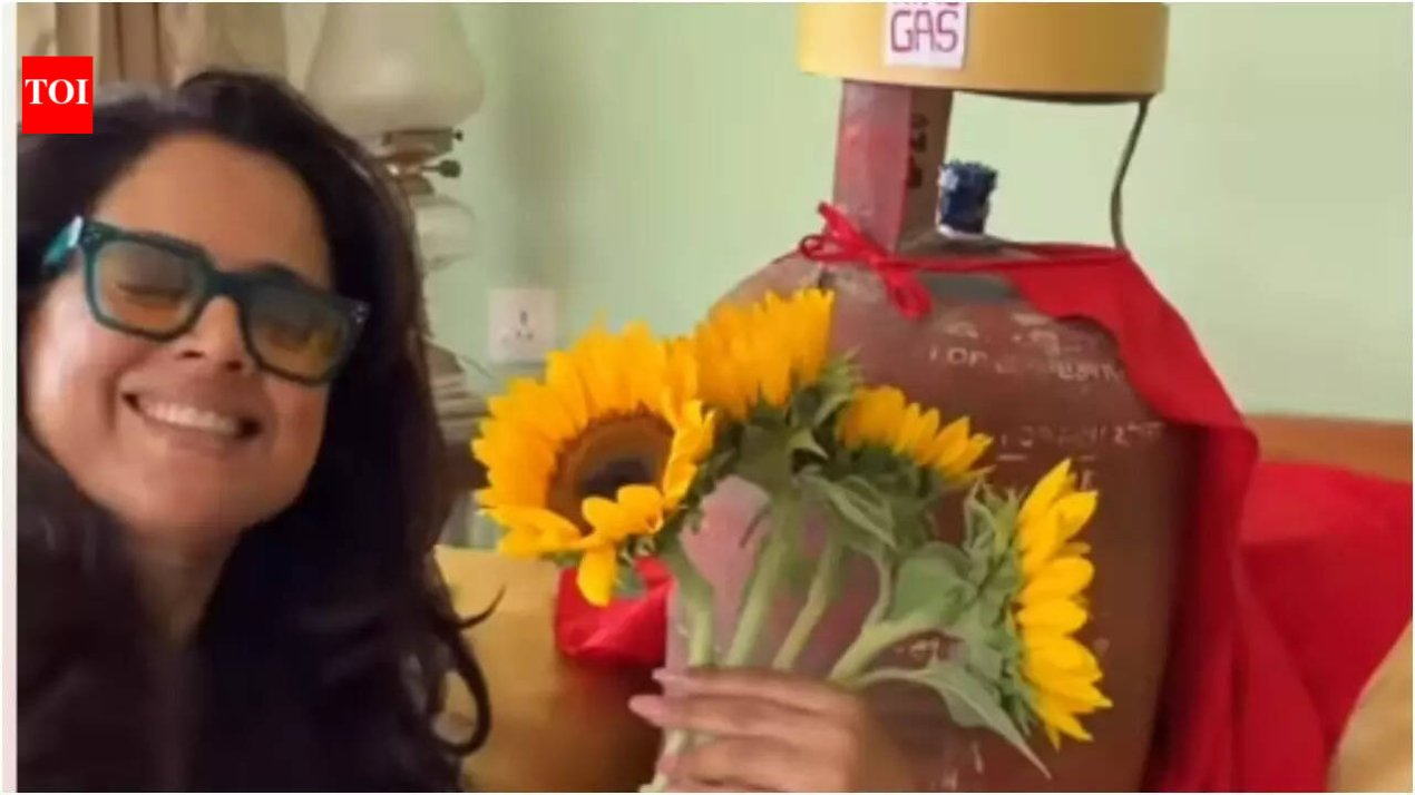 'VIP has finally arrived': Sameera Reddy's hilarious LPG reel grabs attention – watch video | Hindi Movie News – The Times of India