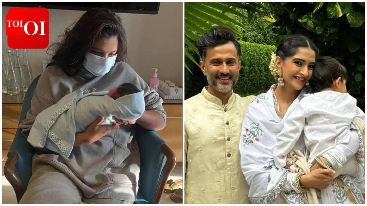 Rhea Kapoor shares first glimpse of Sonam Kapoor, Anand Ahuja&rsquo;s newborn baby boy; Anil Kapoor, Sonakshi Sinha, Farah Khan react | – The Times of India