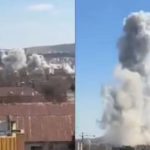 In the video, a massive plume of smoke is seen rising some distance away. (X/ @danishnaseer414)
