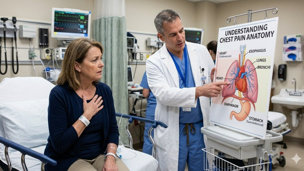 Chest pain can signal heart, lungs, or digestive issues. Sharp pain with breathing may point to lungs