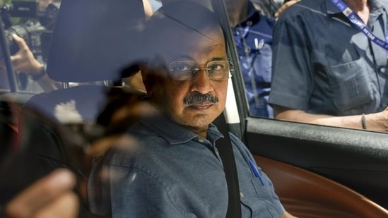AAP national convener Arvind Kejriwal at the Delhi high court. (PTI) (HT_PRINT)