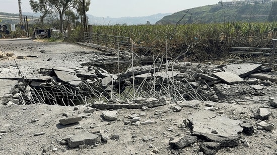 The damaged Qasmiyeh Bridge over the Litani river, after it was hit by an Israeli strike in southern Lebanon, following an escalation between Hezbollah and Israel amid the US-Israeli conflict with Iran (REUTERS)