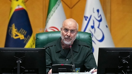Iran’s Parliament Speaker Mohammad Bagher Ghalibaf was apparently responding to Trump’s renewed threats of striking power plants and bridges in the Islamic Republic if Tehran doesn’t open the Strait of Hormuz (AFP File)