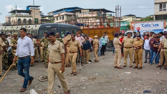 Visuals showed crowds gathered at the site late at night, as efforts were underway to pull people out of the well. (PTI)