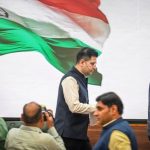 AAP Rajya Sabha MP, Raghav Chadha, along with Ashok Mittal and Sanjeev Pathak addresses a press conference at the Constitution Club of India on April 24, 2026. (HT File Photo/Sanchit Khanna)