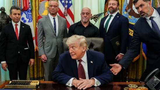 President Donald Trump at the White House on April 18. (Julia Demaree Nikhinson/AP Photo)