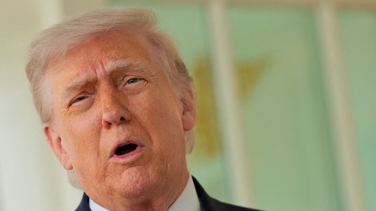 US President Donald Trump speaks with the media. (REUTERS)