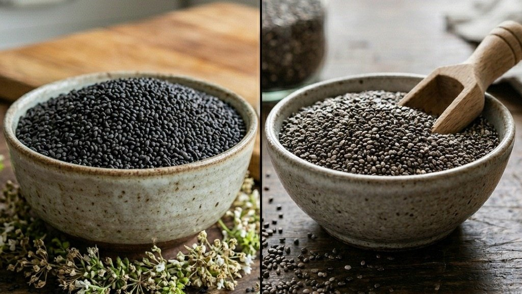 Basil seeds are a marginally better source of calcium, while chia wins when it comes to iron and magnesium. (Photo: AI-generated)