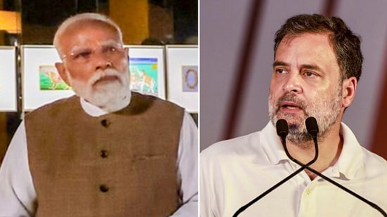 PM Modi was in Gujarat and Rahul Gandhi in Kerala on Tuesday. (Photos: X/PTI)