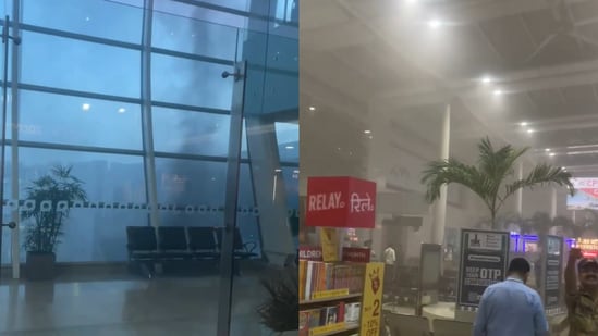 As per fire officials, the fire erupted in cable trays and switch boxes of Terminal 1 B. (HT Photo/Sourced)