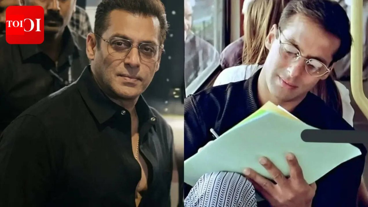 Salman Khan brings back ICONIC&nbsp;spectacle look; Fans say 'That's Sameer from Hum Dil De Chuke Sanam' | – The Times of India
