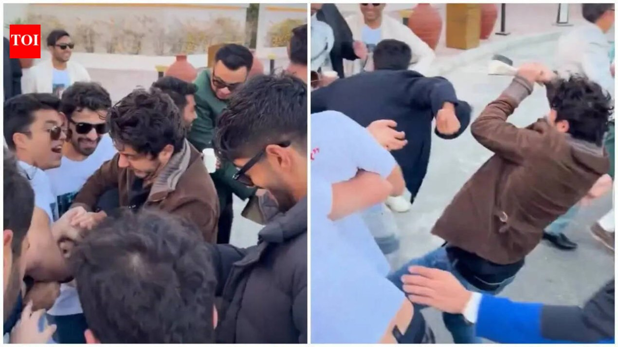 Shah Rukh Khan's son Aryan Khan turns ‘joota churai’ into a mini war at friend’s wedding; nearly falls but refuses to give up shoe | – The Times of India