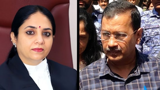 Justice Swarana Kanta Sharma has been accused by former Delhi CM Arvind Kejriwal of being potentially biased. (Photos: delhihighcourt.nic.in, HT File)