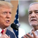 US President Donald Trump (L) and Iranian President Masoud Pezeshkian
