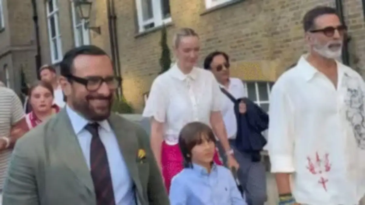 Viral Video: Saif Ali Khan And His Son Taimur Chuckle As Akshay Kumar Pretends To Trip Enroute Lord’s Stadium