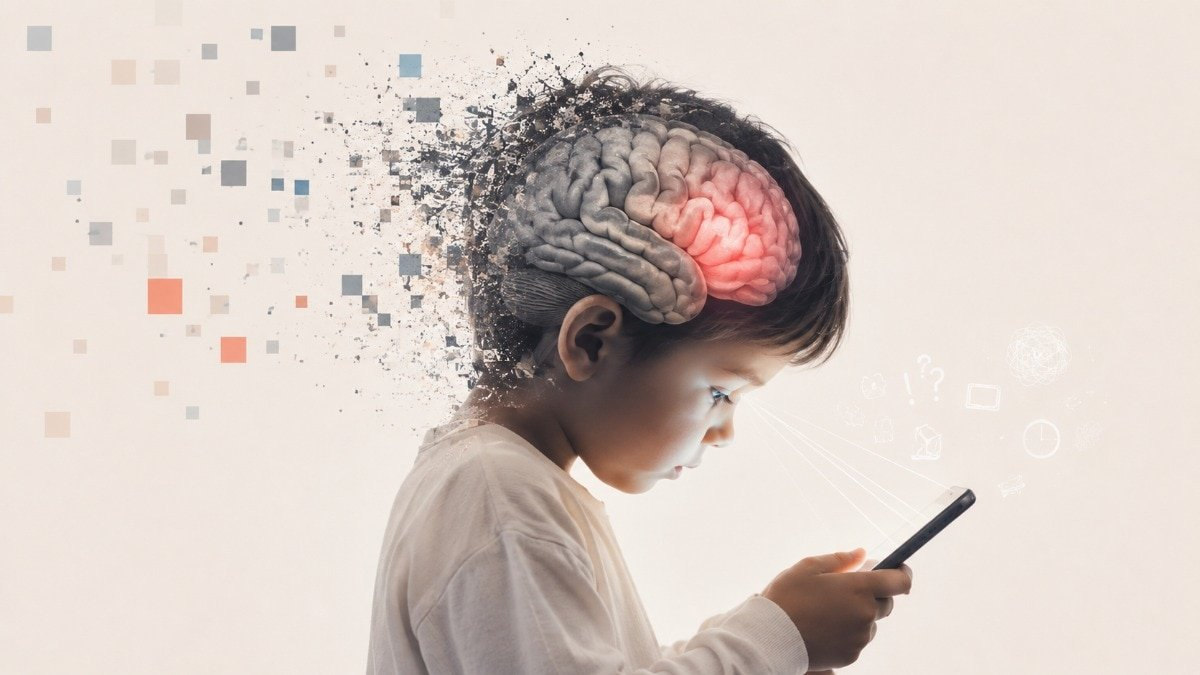 Too much screen time early in life may affect how kids learn and remember. (Image created using AI)