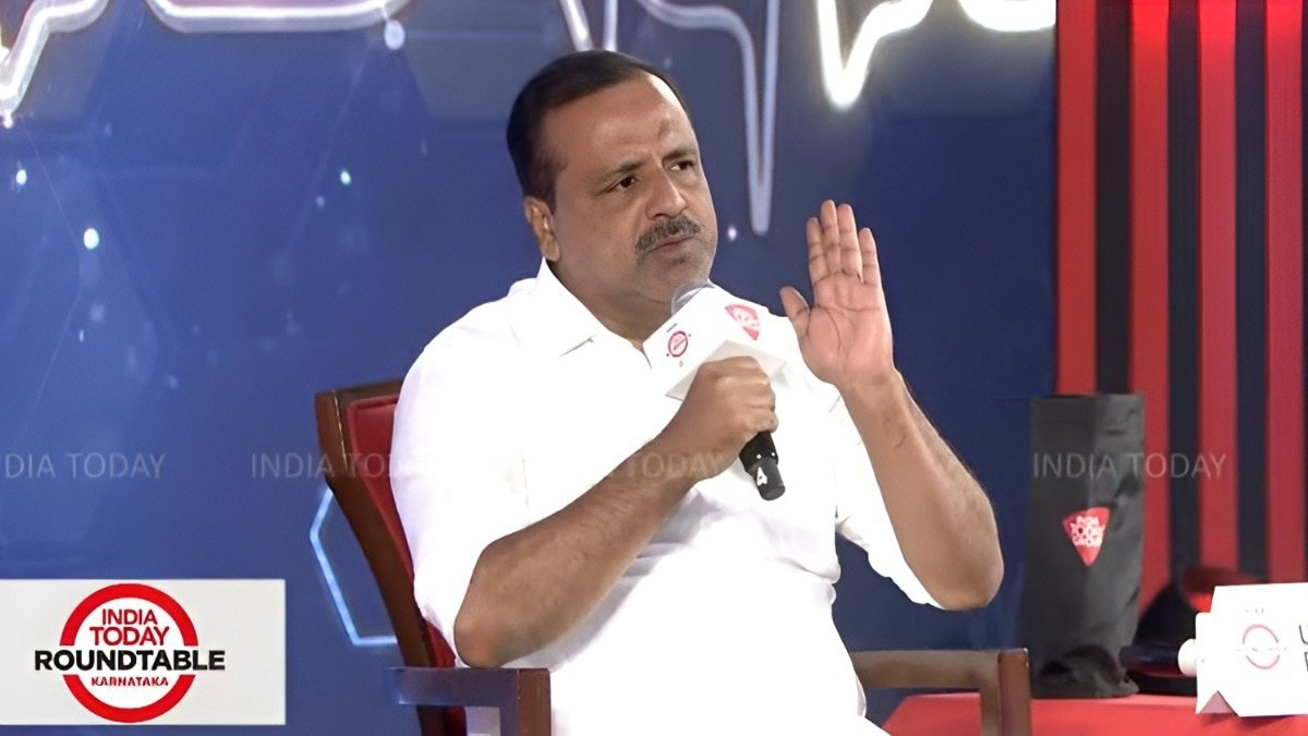 Karnataka Health Minister U.T. Khader Fareed explains why food hygiene checks must apply to every establishment, from five-star hotels and clubs to Indira Canteens. (Image from India Today Round Table, Karnataka)