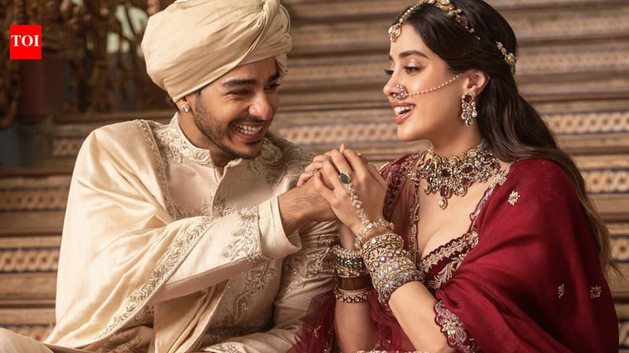 Janhvi Kapoor and Ishaan Khatter turn bride and groom as they reunite for an ad shoot; fans say, 'The Dhadak ending they deserved'